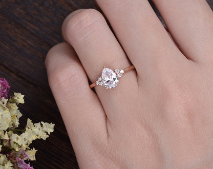 The Grace — Pear Lab Diamond Edwardian Engagement Ring