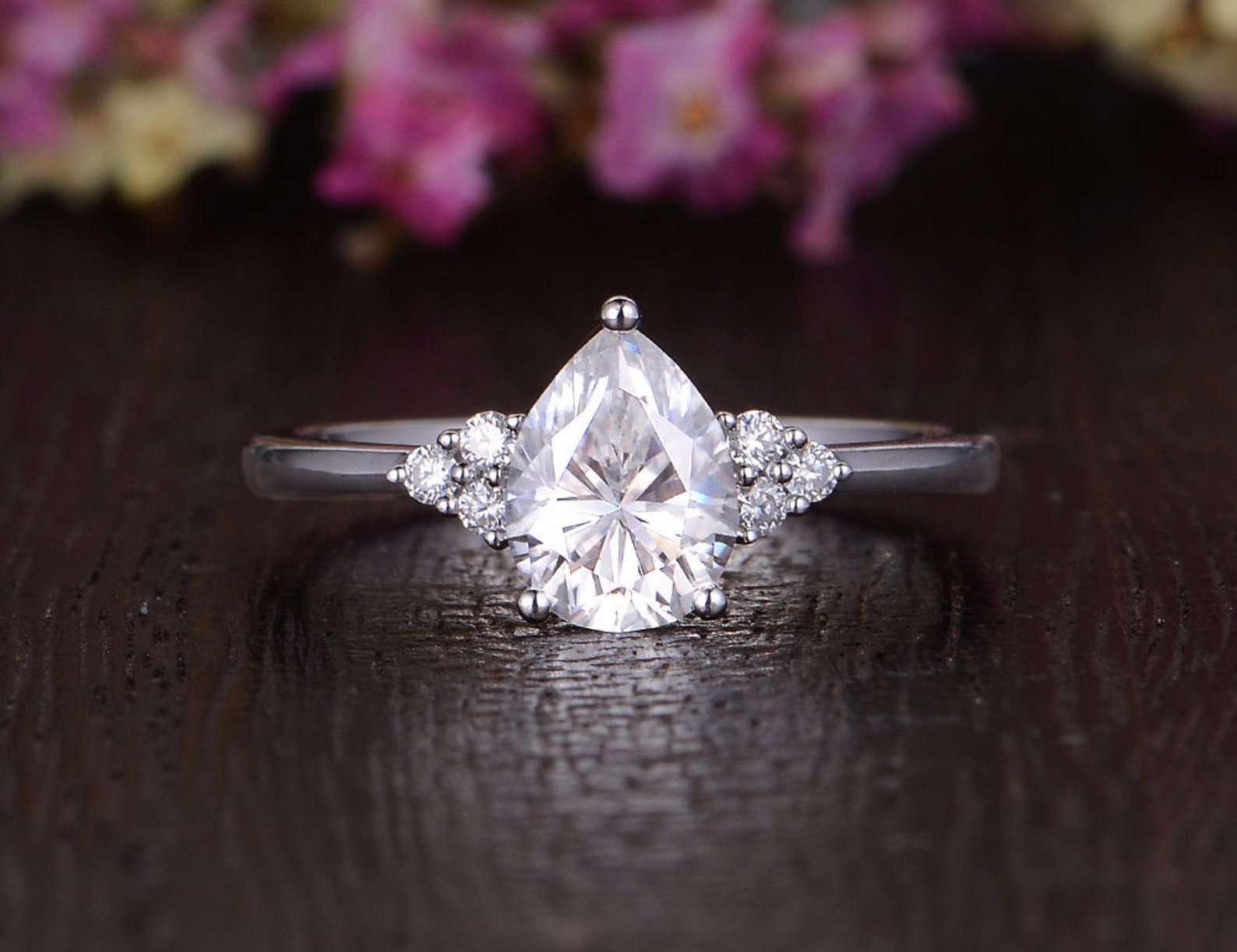 The Grace — Pear Lab Diamond Edwardian Engagement Ring