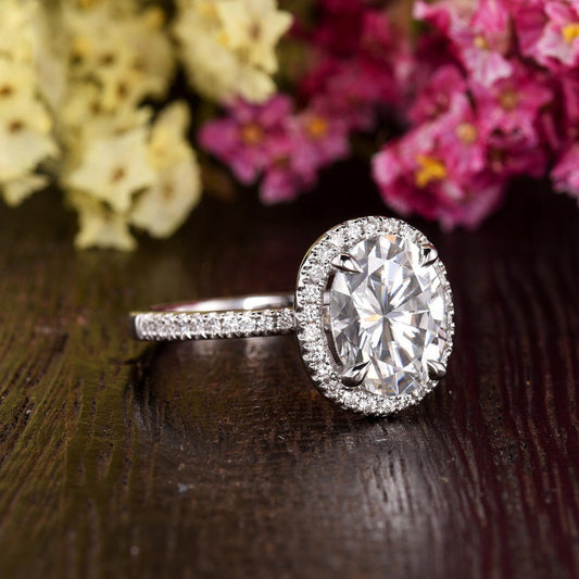 The Grace — Oval Lab Diamond Vintage Halo Engagement Ring