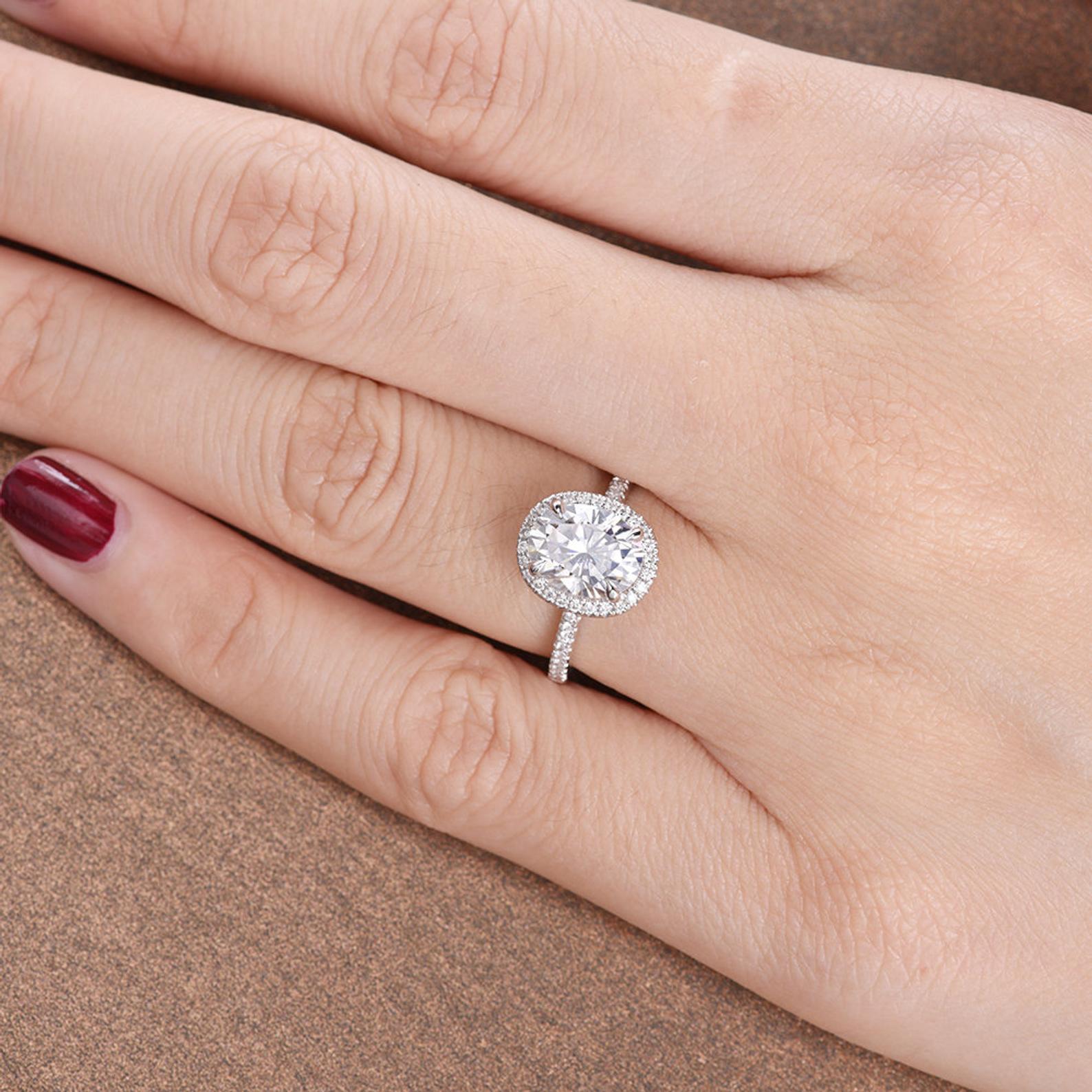 The Grace — Oval Lab Diamond Vintage Halo Engagement Ring