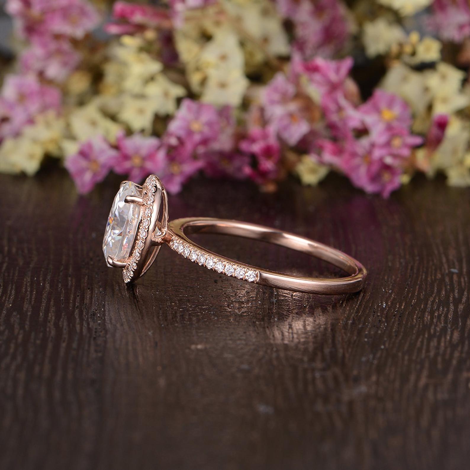 The Grace — Oval Lab Diamond Vintage Halo Engagement Ring