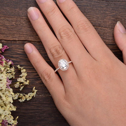 The Grace — Oval Lab Diamond Vintage Halo Engagement Ring