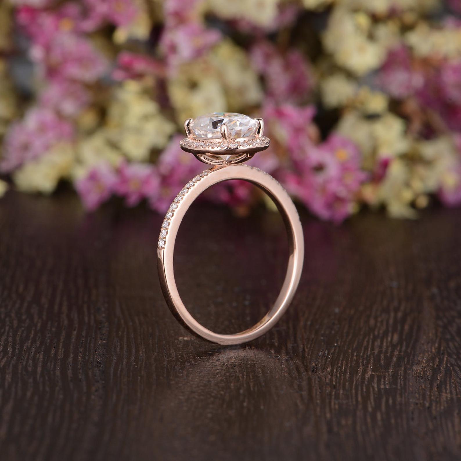 The Grace — Oval Lab Diamond Vintage Halo Engagement Ring