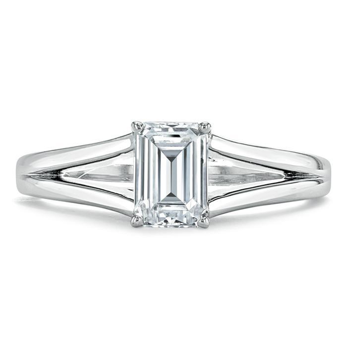 The Olivia — Emerald Lab Diamond Split-Shank Solitaire Engagement Ring II