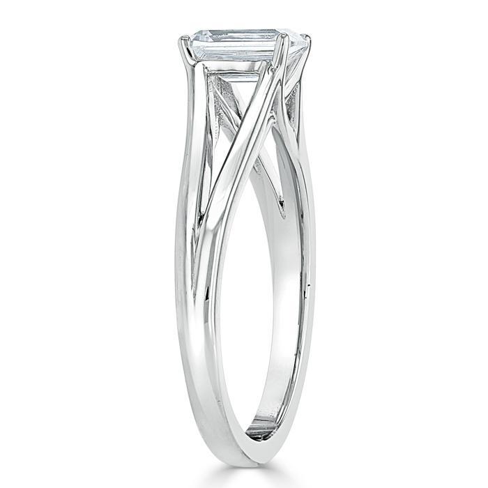 The Olivia — Emerald Lab Diamond Split-Shank Solitaire Engagement Ring II