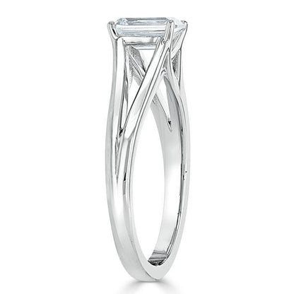 The Olivia — Emerald Lab Diamond Split-Shank Solitaire Engagement Ring II