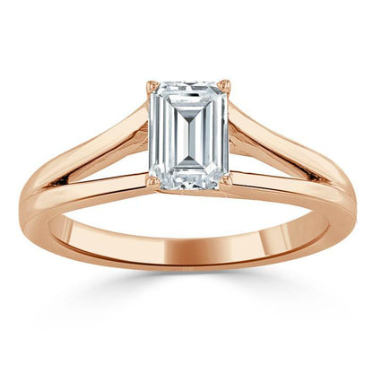 The Olivia — Emerald Lab Diamond Split-Shank Solitaire Engagement Ring II