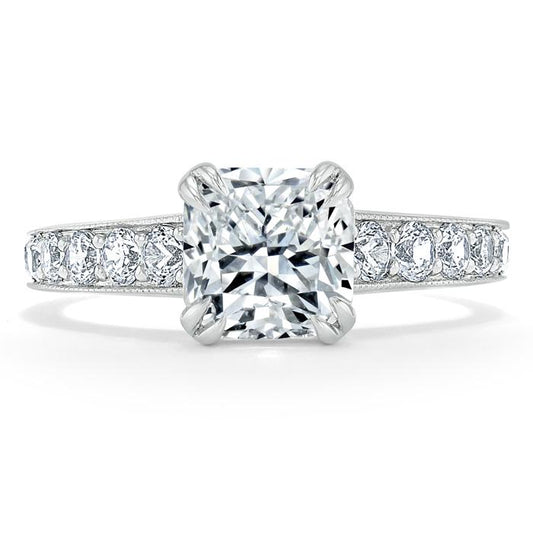 The Clara — Cushion Lab Diamond Tiffany Solitaire Engagement Ring II