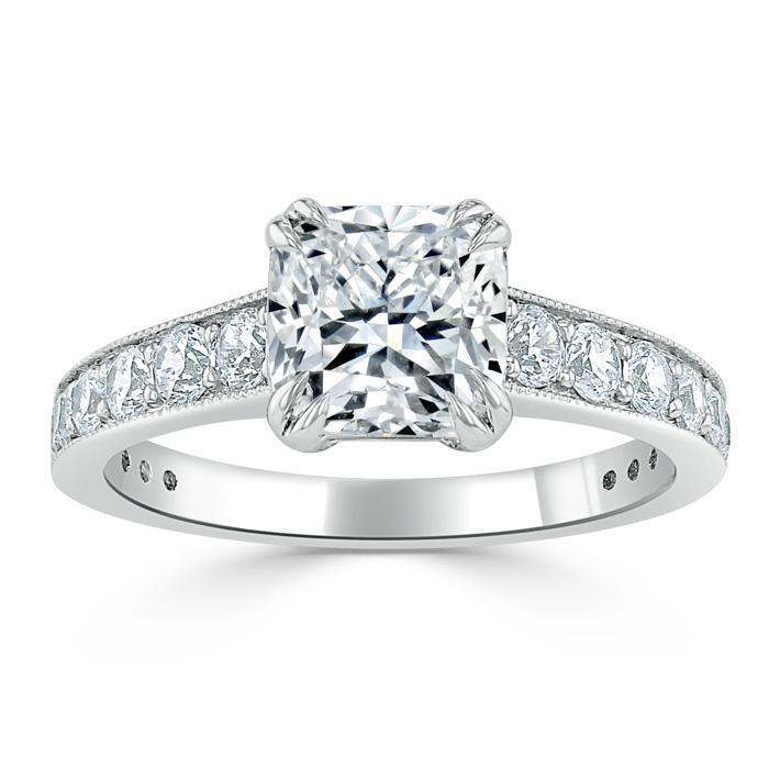 The Clara — Cushion Lab Diamond Tiffany Solitaire Engagement Ring II