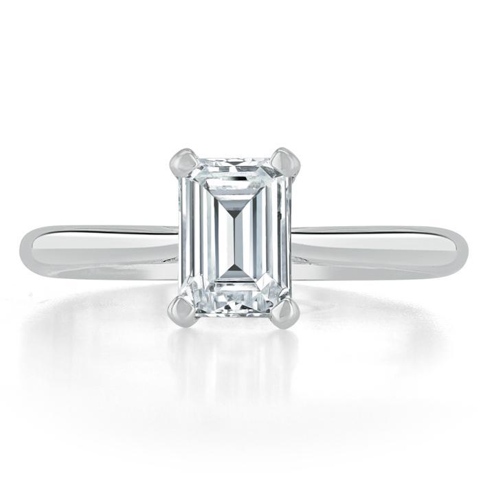 The Clara — Emerald Lab Diamond Tiffany Solitaire Engagement Ring II