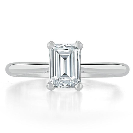 The Clara — Emerald Lab Diamond Tiffany Solitaire Engagement Ring II
