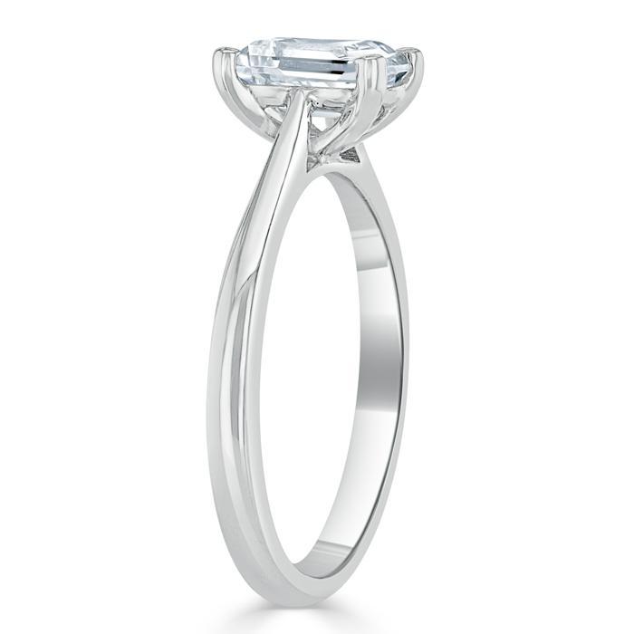 The Clara — Emerald Lab Diamond Tiffany Solitaire Engagement Ring II