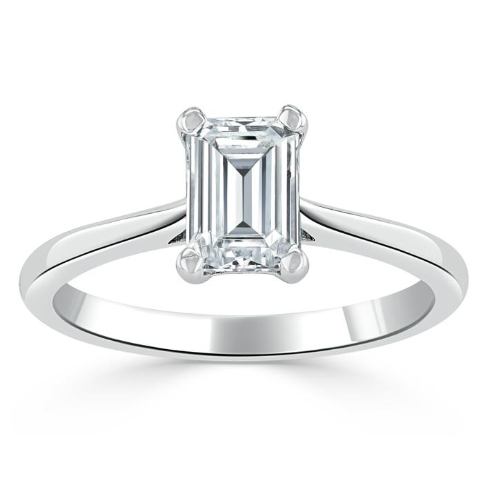 The Clara — Emerald Lab Diamond Tiffany Solitaire Engagement Ring II