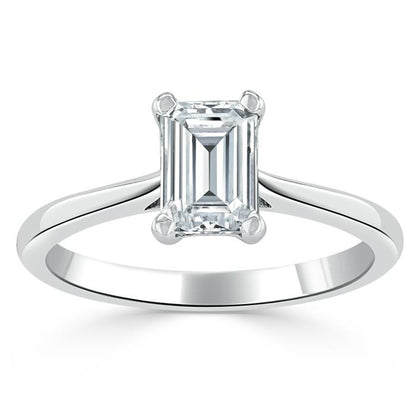 The Clara — Emerald Lab Diamond Tiffany Solitaire Engagement Ring II