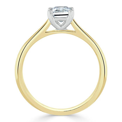 The Clara — Emerald Lab Diamond Tiffany Solitaire Engagement Ring II