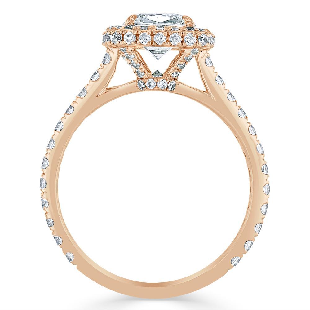 The Aurora — Cushion Lab Diamond Tiffany Halo Engagement Ring II
