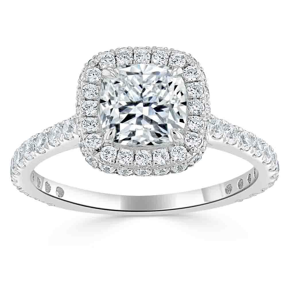 The Aurora — Cushion Lab Diamond Tiffany Halo Engagement Ring II
