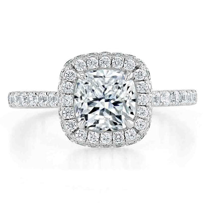 The Aurora — Cushion Lab Diamond Tiffany Halo Engagement Ring II
