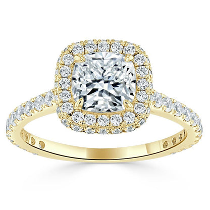 The Aurora — Cushion Lab Diamond Tiffany Halo Engagement Ring II