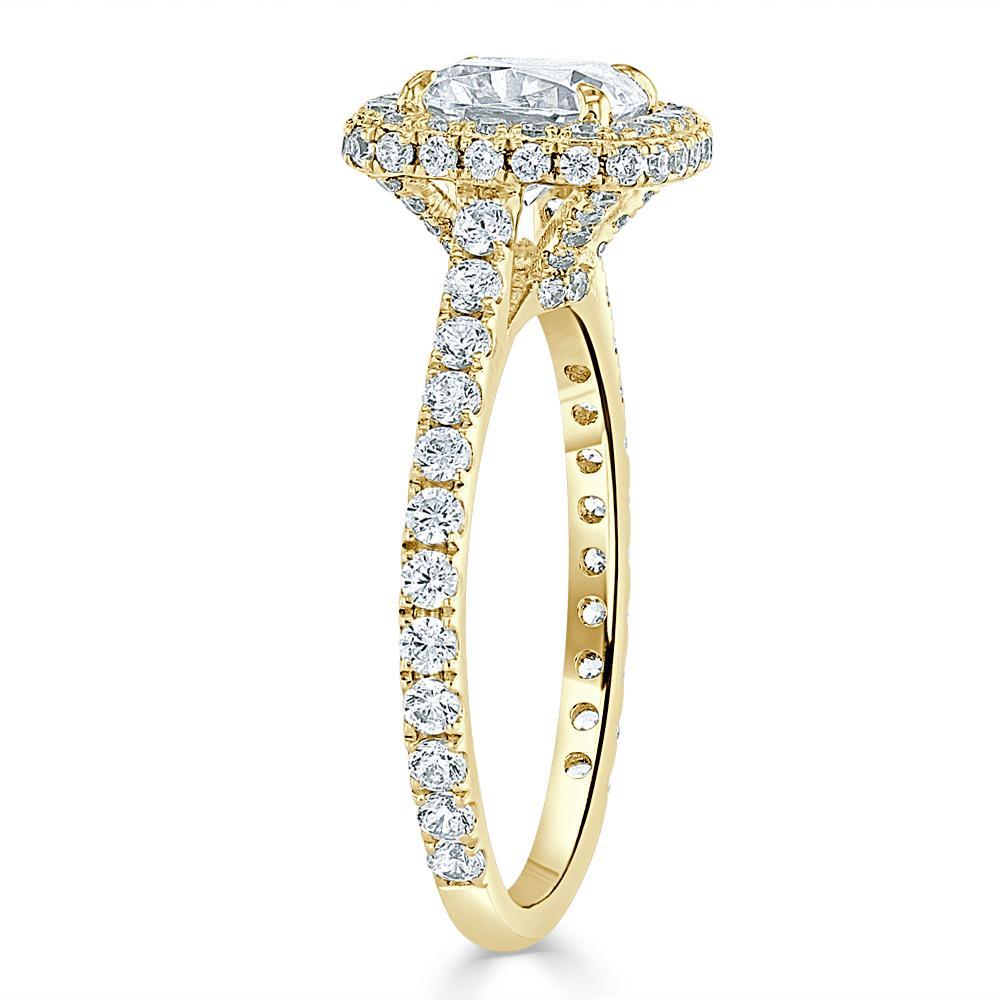 The Aurora — Cushion Lab Diamond Tiffany Halo Engagement Ring II