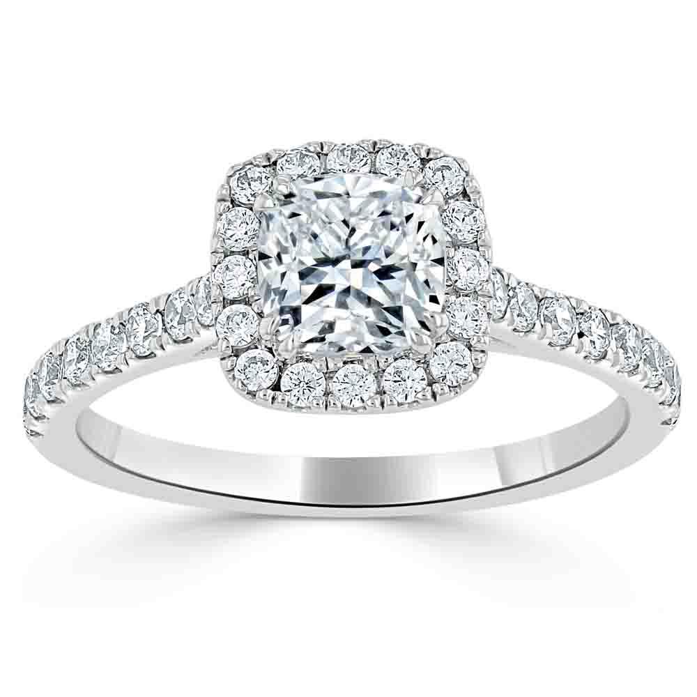 The Aurora — Cushion Lab Diamond Tiffany Halo Engagement Ring
