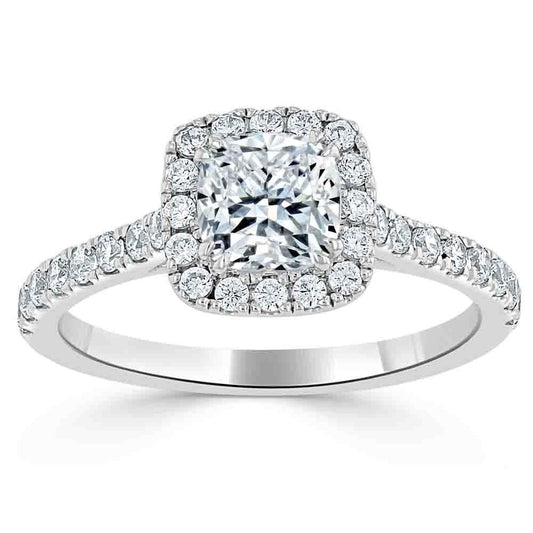 The Aurora — Cushion Lab Diamond Tiffany Halo Engagement Ring