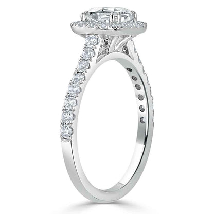 The Aurora — Cushion Lab Diamond Tiffany Halo Engagement Ring