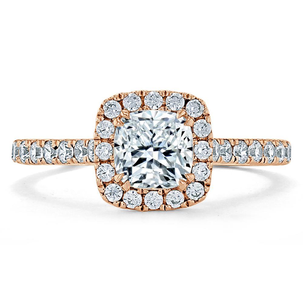 The Aurora — Cushion Lab Diamond Tiffany Halo Engagement Ring
