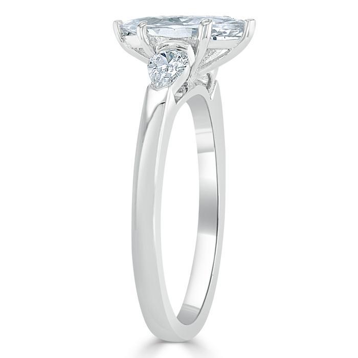 The Violet — Marquise Lab Diamond 3-Stone Engagement Ring