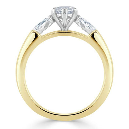 The Violet — Marquise Lab Diamond 3-Stone Engagement Ring