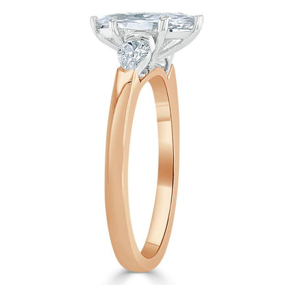 The Violet — Marquise Lab Diamond 3-Stone Engagement Ring