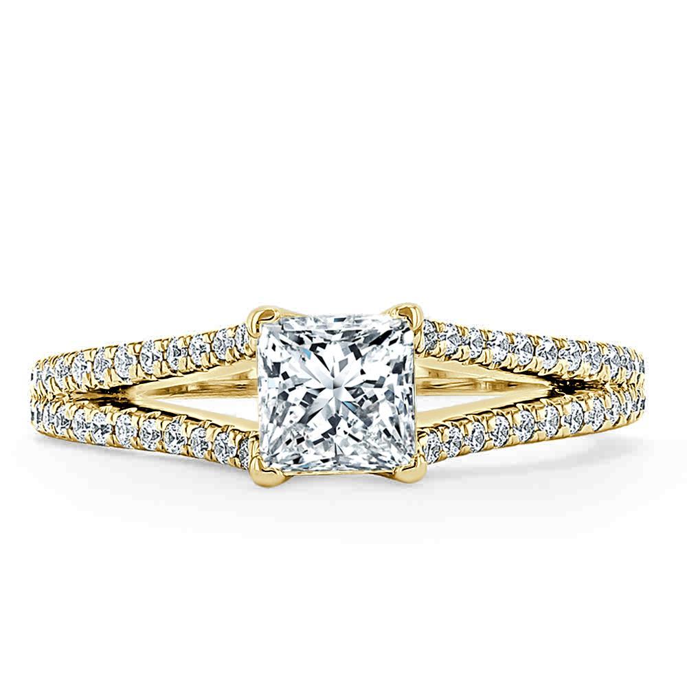 The Olivia — Princess Lab Diamond Split-Shank Solitaire Engagement Ring