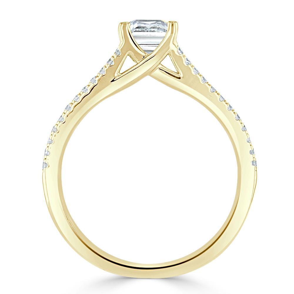 The Olivia — Princess Lab Diamond Split-Shank Solitaire Engagement Ring