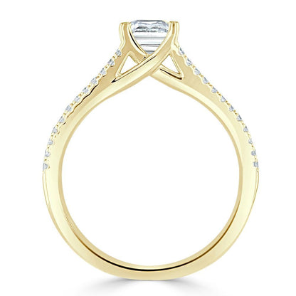 The Olivia — Princess Lab Diamond Split-Shank Solitaire Engagement Ring