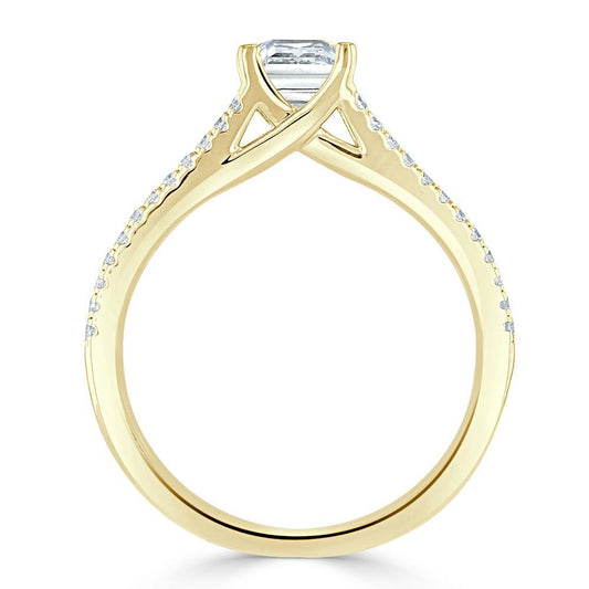 The Olivia — Princess Lab Diamond Split-Shank Solitaire Engagement Ring