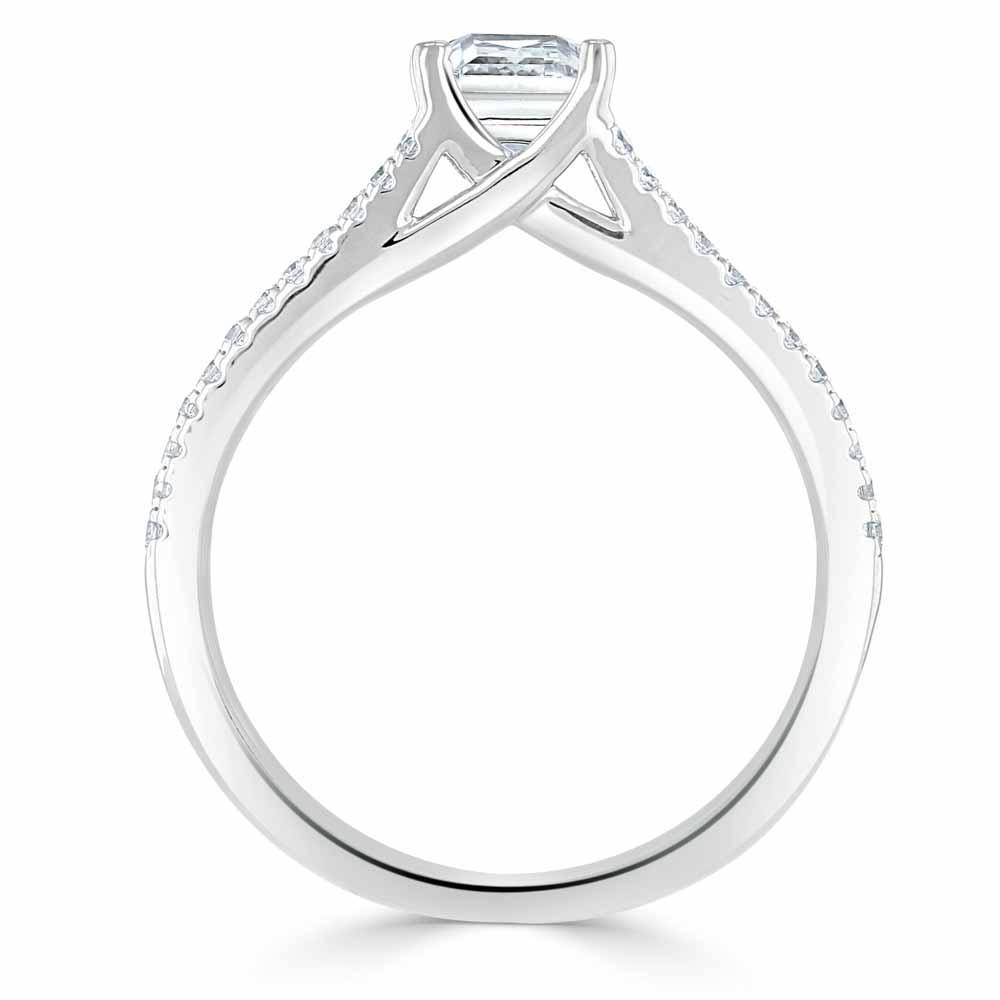 The Olivia — Princess Lab Diamond Split-Shank Solitaire Engagement Ring
