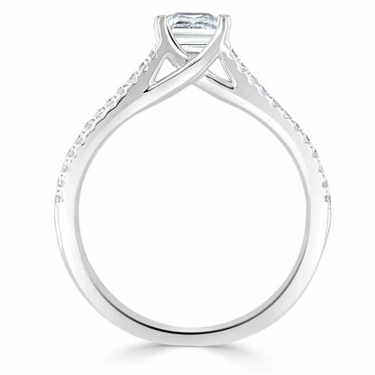 The Olivia — Princess Lab Diamond Split-Shank Solitaire Engagement Ring