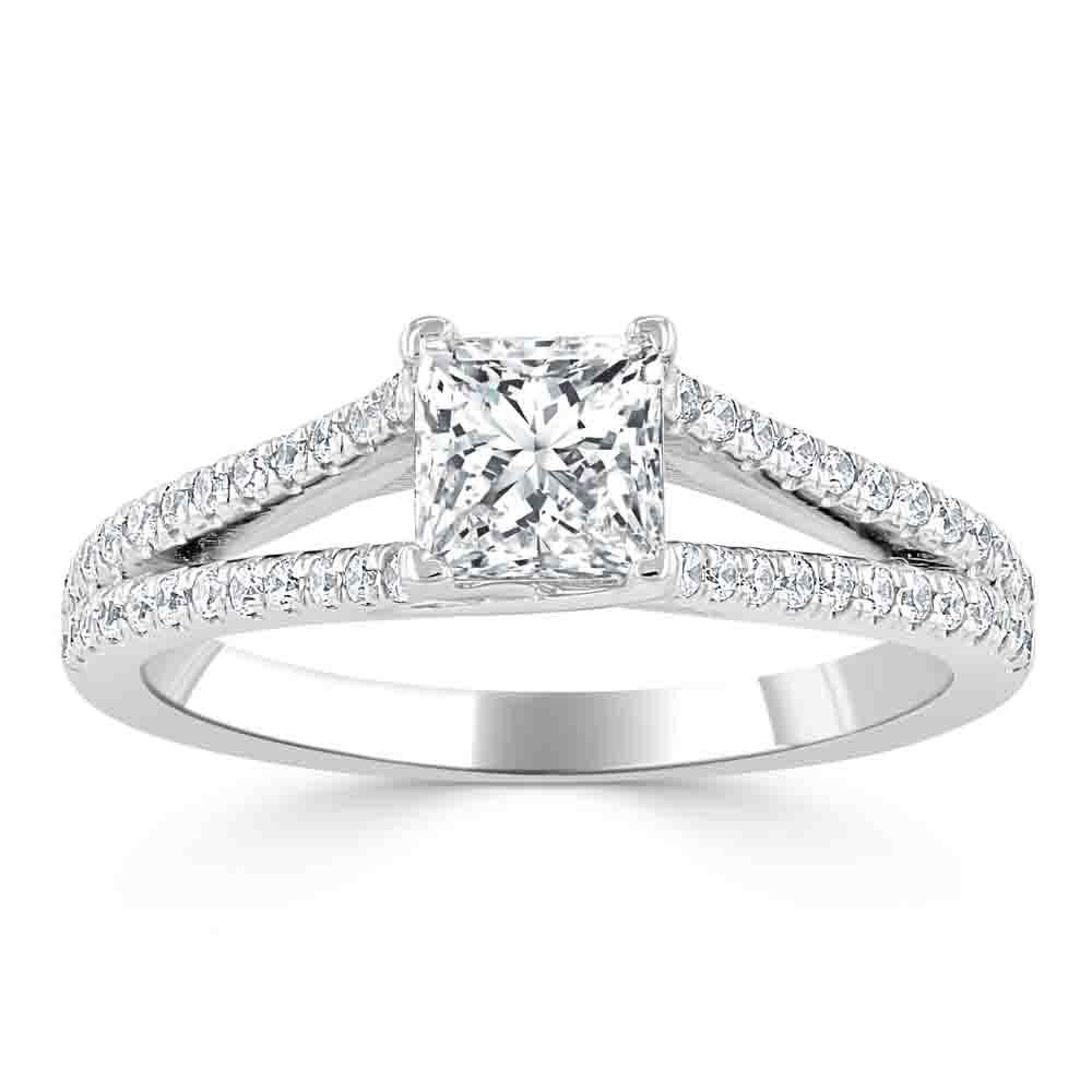 The Olivia — Princess Lab Diamond Split-Shank Solitaire Engagement Ring