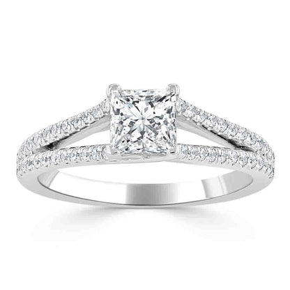 The Olivia — Princess Lab Diamond Split-Shank Solitaire Engagement Ring