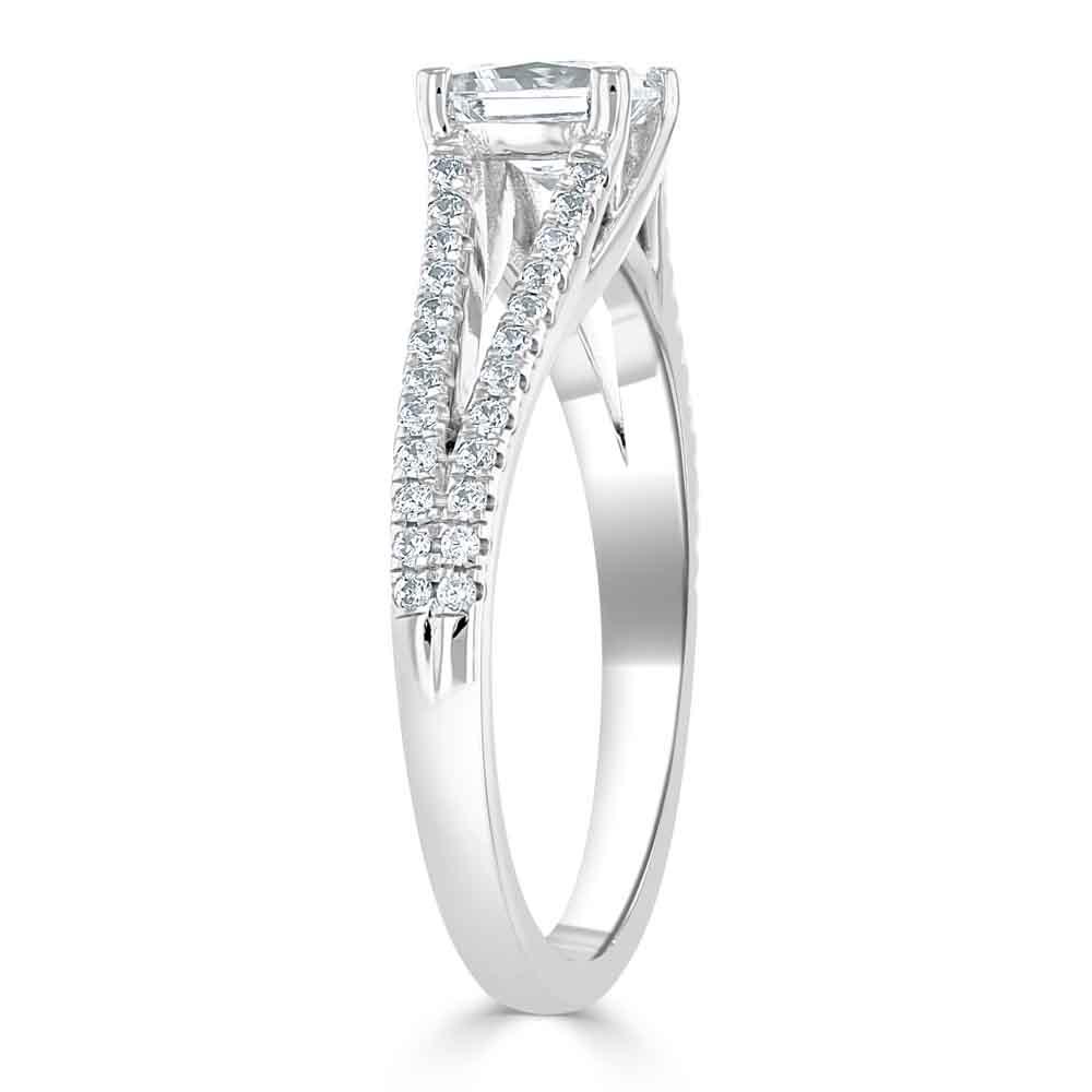 The Olivia — Princess Lab Diamond Split-Shank Solitaire Engagement Ring