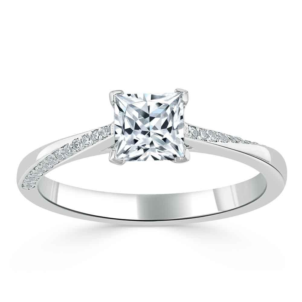 The Clara — Princess Lab Diamond Solitaire Engagement Ring V