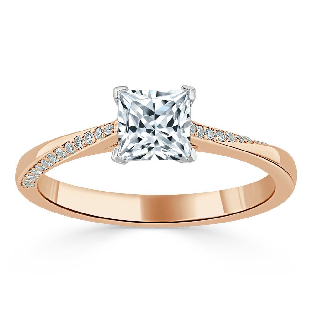 The Clara — Princess Lab Diamond Solitaire Engagement Ring V