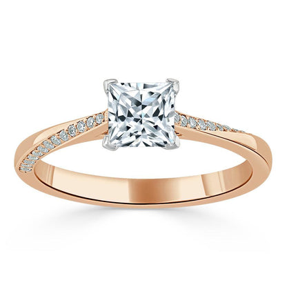 The Clara — Princess Lab Diamond Solitaire Engagement Ring V