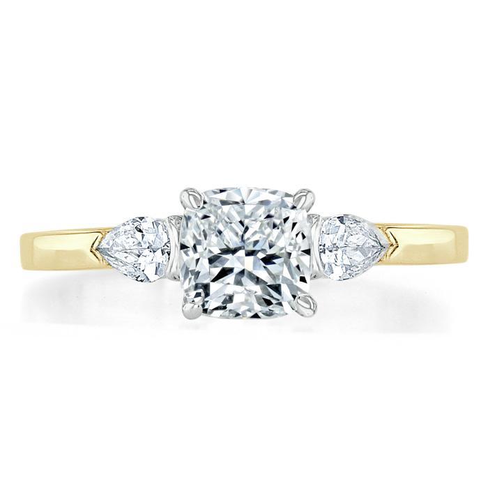 The Violet — Cushion Lab Diamond 3-Stone Engagement Ring II