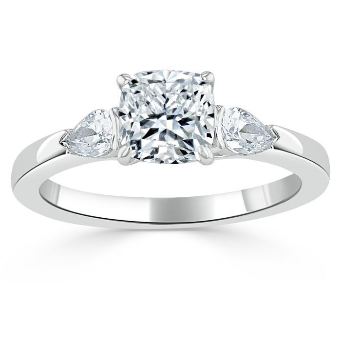 The Violet — Cushion Lab Diamond 3-Stone Engagement Ring II