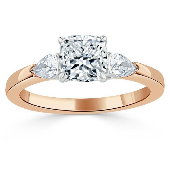 The Violet — Cushion Lab Diamond 3-Stone Engagement Ring II