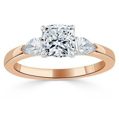 The Violet — Cushion Lab Diamond 3-Stone Engagement Ring II