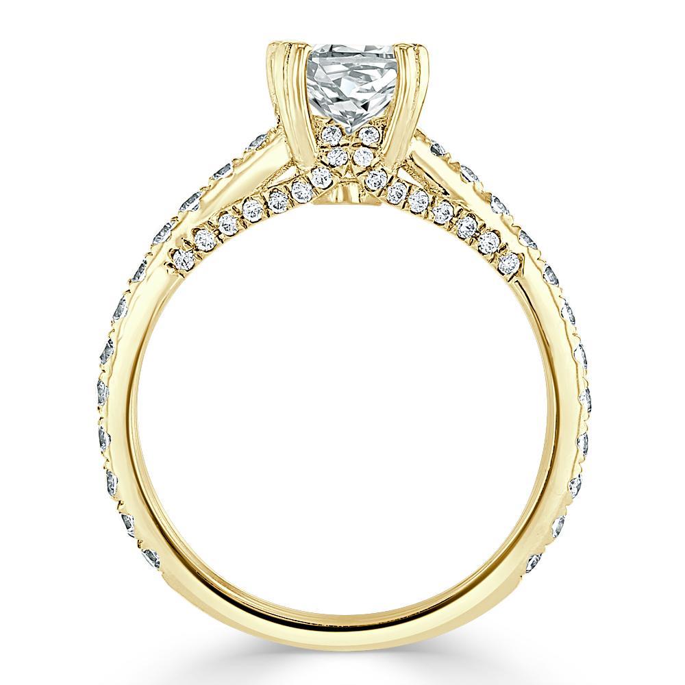The Clara — Cushion Lab Diamond Tiffany Solitaire Engagement Ring