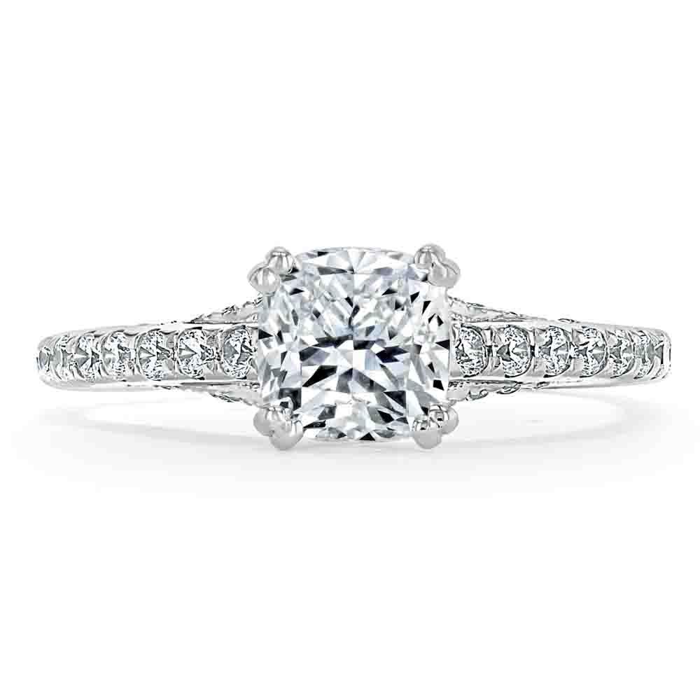 The Clara — Cushion Lab Diamond Tiffany Solitaire Engagement Ring