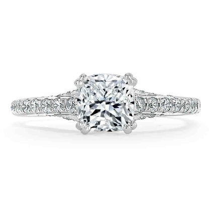 The Clara — Cushion Lab Diamond Tiffany Solitaire Engagement Ring